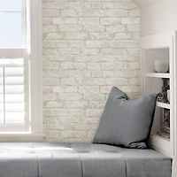 InHome White Denver Brick Peel & Stick Wallpaper