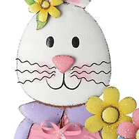 Glitzhome® 36" Easter Bunny Girl Metal Décor
