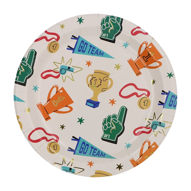 12 Packs: 8 ct. (96 total) 9" Team Spirit Paper Dinner Plates by Celebrate It™