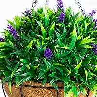 18in. UV Resistant Artificial Lavender Hanging Basket (Indoor/Outdoor)