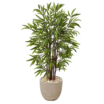 4ft. Bamboo Artificial Tree in Sandstone Planter