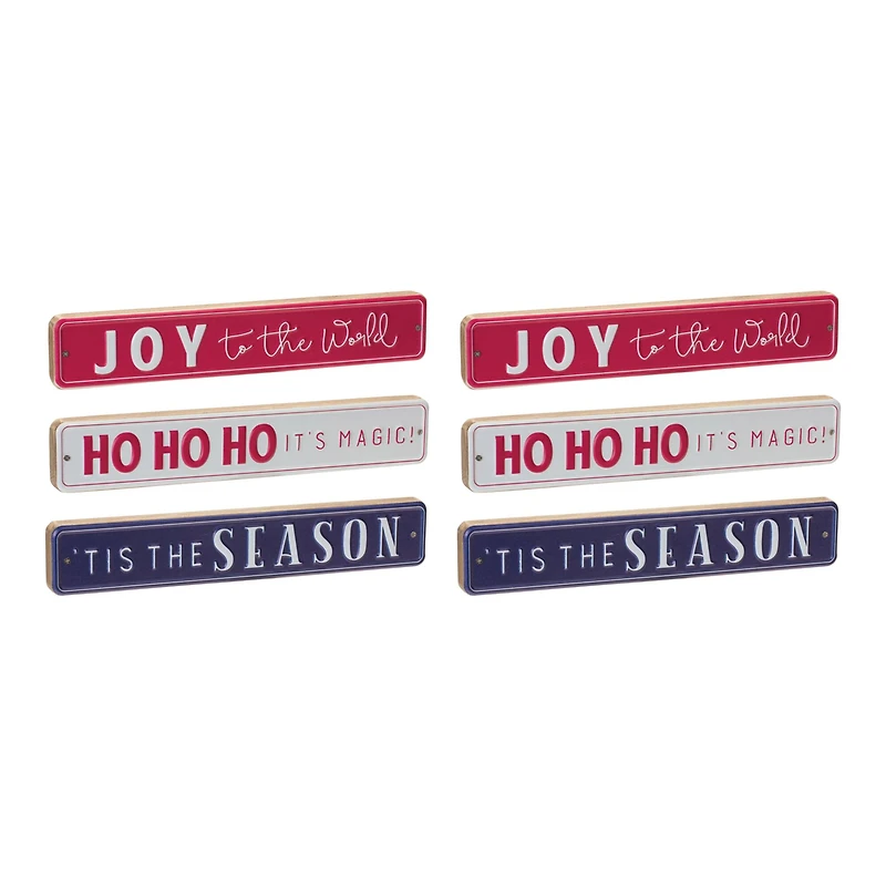 12" Ho Ho Ho Season Joy Christmas Holiday Décor Set