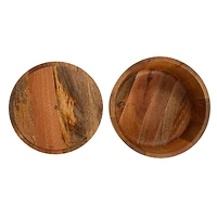 Hello Honey® 10" Round Natural Mango Wood Serving Bowl with Lid