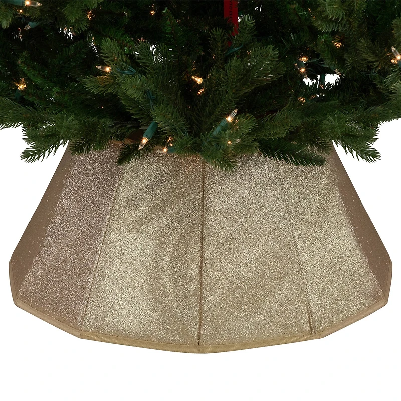 26" Metallic Gold Fabric Hexagonal Christmas Tree Collar