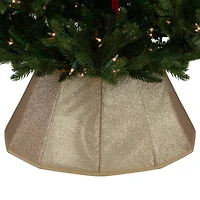26" Metallic Gold Fabric Hexagonal Christmas Tree Collar