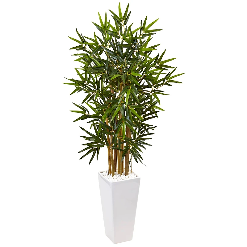 4ft. Bamboo Tree in White Tower Planter