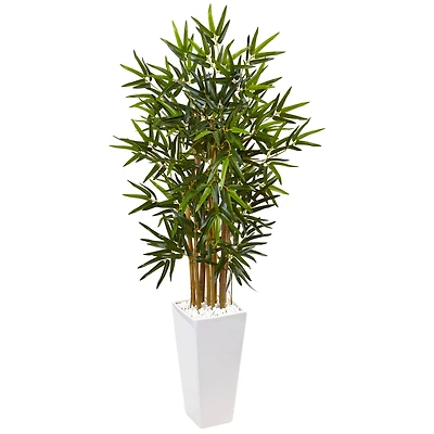 4ft. Bamboo Tree in White Tower Planter