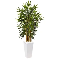 4ft. Bamboo Tree in White Tower Planter