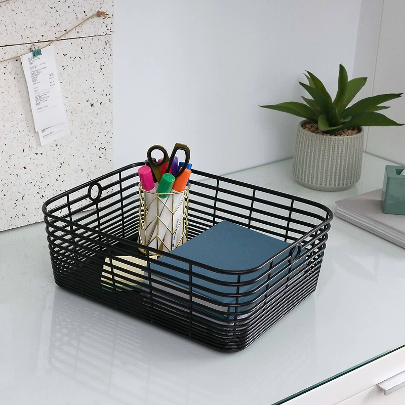 Curver® Aria Medium Black Decorative Basket