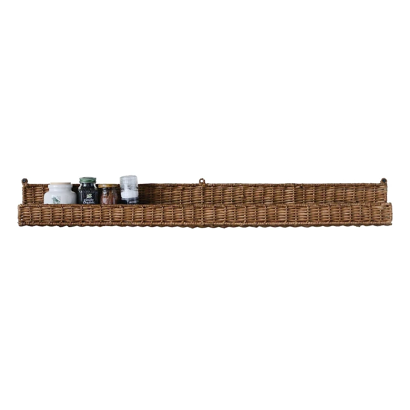 Hello Honey® Handwoven Rattan 36" Floating Shelf