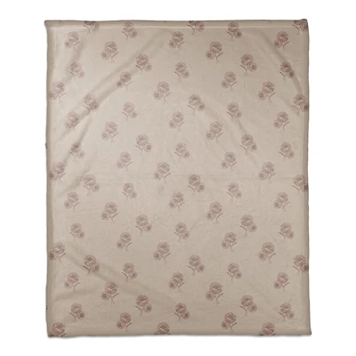 Delicate Floral Coral Fleece Blanket