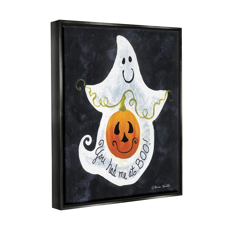 Stupell Industries You Had Me At Boo Ghost Framed Floater Canvas Wall Art