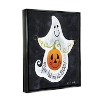 Stupell Industries You Had Me At Boo Ghost Framed Floater Canvas Wall Art