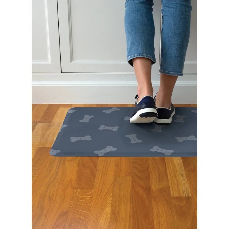 FloorPops Bones Blue Anti-Fatigue Comfort Floor Mat, 32" x 20"