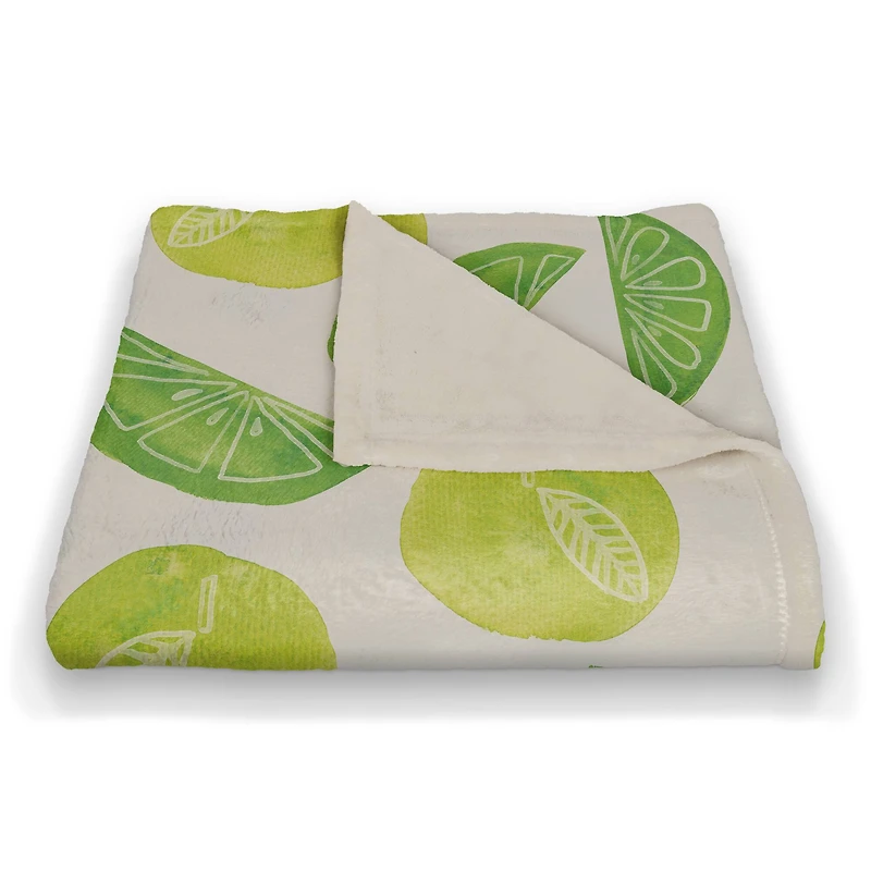Lime Citrus Pattern 50" x 60" Coral Fleece Blanket