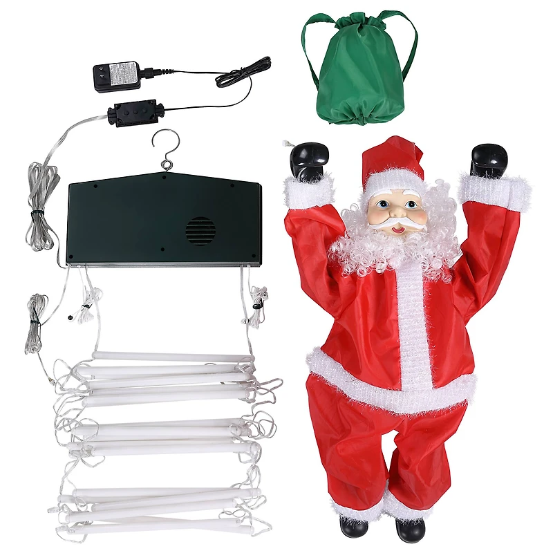 Mr. Christmas 10ft. Rope Ladder with Outdoor Animated Climbing Santa