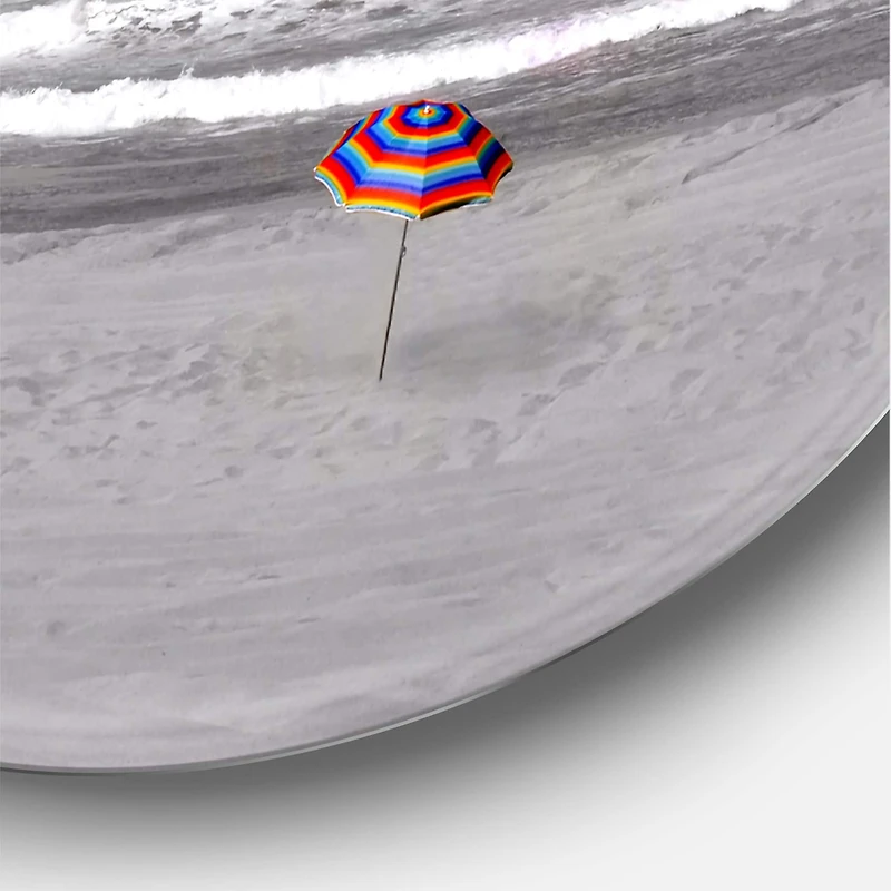 Designart - Monochrome Coastline Under Cloudy Sky