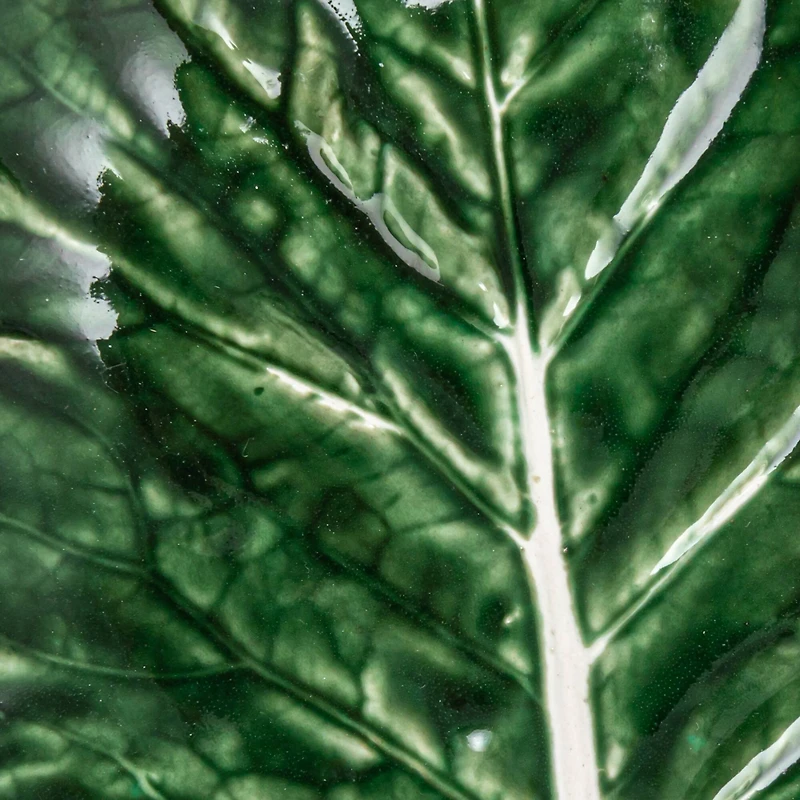 Hello Honey® 9" Green Hand-Painted Embossed Stoneware Cabbage Bowls, 4ct.