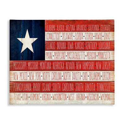 Stupell Industries American Flag with States Canvas Wall Art