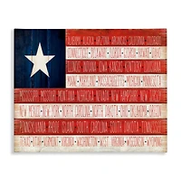 Stupell Industries American Flag with States Canvas Wall Art