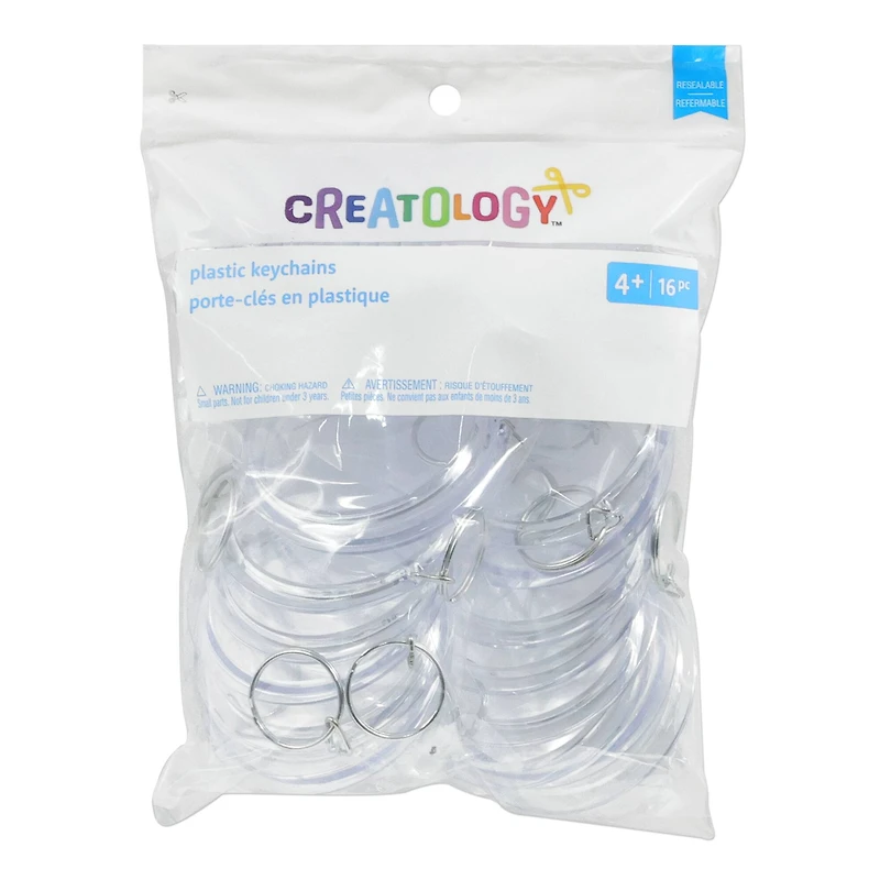 Round Clear Plastic Keychains, 16ct. by Creatology™