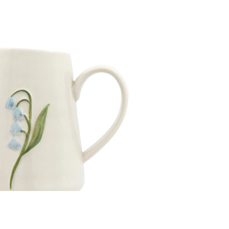 Hello Honey® White Stoneware Creamer with Hand-Painted & Embossed Birds Set