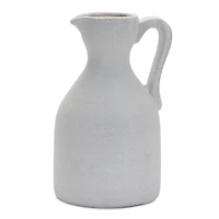 10.5" Modern White Clay Pitcher Vase