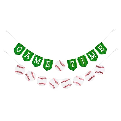 12 Pack: 5ft. Green & White Game Time Baseball Banner Set by Celebrate It™