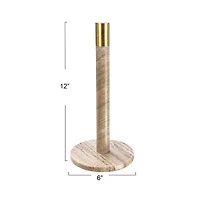 Hello Honey® 12" Modern Marble with Brass Detail Paper Towel Holder