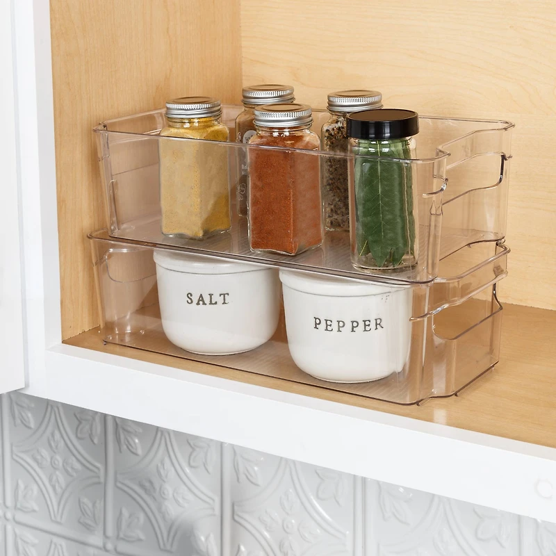 Honey Can Do Clear BPA-Free Stackable Refrigerator Organizer Storage Bins Set