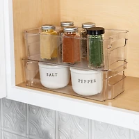 Honey Can Do Clear BPA-Free Stackable Refrigerator Organizer Storage Bins Set