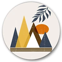 Designart - Abstract Sun and Moon In Mountains I