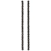 Jet Black Glass Faceted Rondelle Beads, 4mm by Bead Landing™