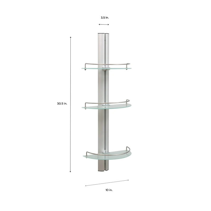 Organize It All 3-Tier Half Moon Glass Shelf