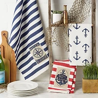 DII® Red, White & Blue Maritime Dishtowel, 3ct.
