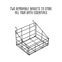 Honey Can Do Reversible Black Bathroom Storage Space Saver