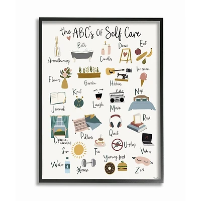 Stupell Industries ABCs of Self Care Wall Accent with Frame