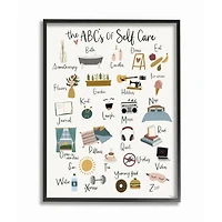 Stupell Industries ABCs of Self Care Wall Accent with Black Frame