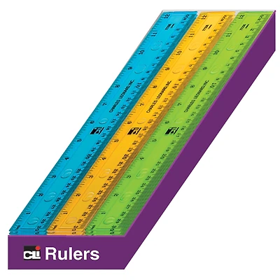 Charles Leonard 12" Plastic Rulers, 36ct.