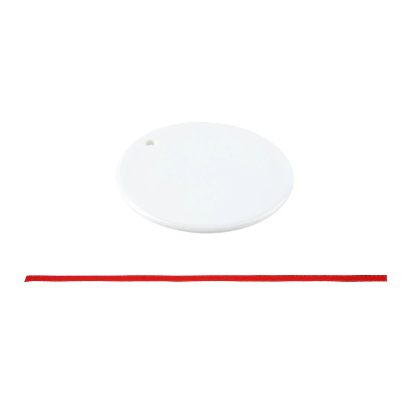 2.75" Round Ceramic Sublimation Ornaments, 3ct. by Make Market®