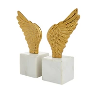 10" Angel Wing Aluminum Bookend Set