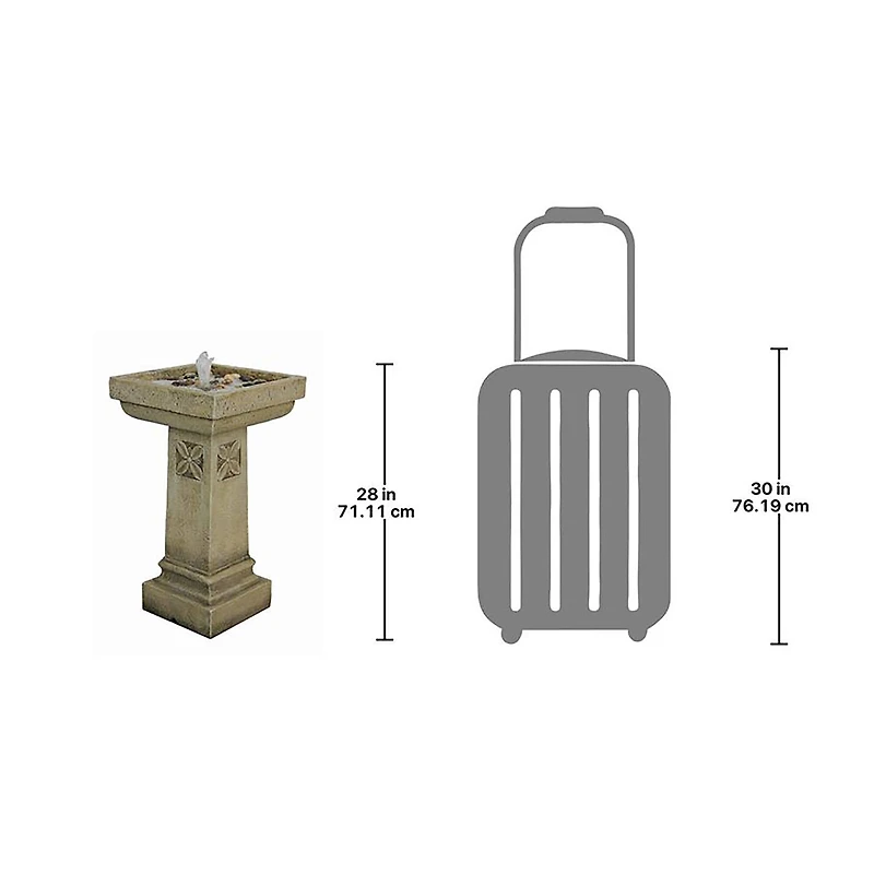 Design Toscano 2.3ft. Beige Chapel Manor Pedestal Garden Fountain