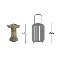 Design Toscano 2.3ft. Beige Chapel Manor Pedestal Garden Fountain