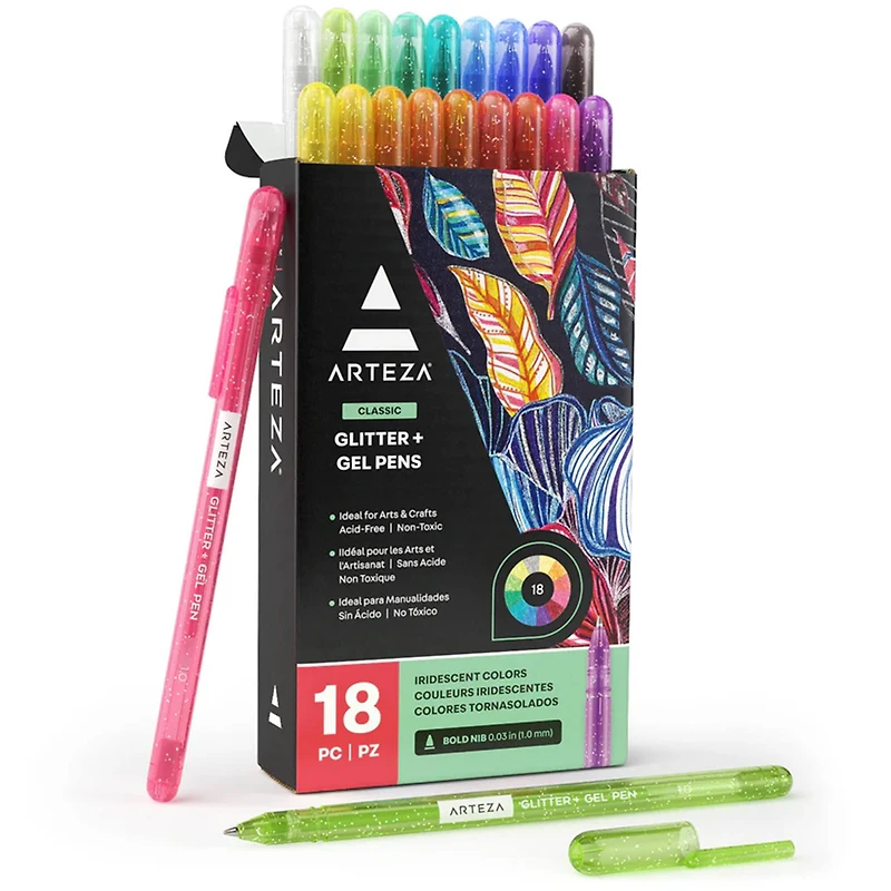 Arteza® 1mm Iridescent Super Glitter Gel Pens