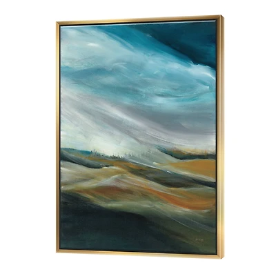 Designart - Watercolor Desert Storm Abstract Blue