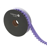 3/8" x 4yd. Purple Pom Pom Ribbon by Celebrate It® Halloween