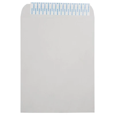 JAM Paper 12" x 15" Light Gray Kraft Open End Recycled Envelopes with Peel & Seal Closure