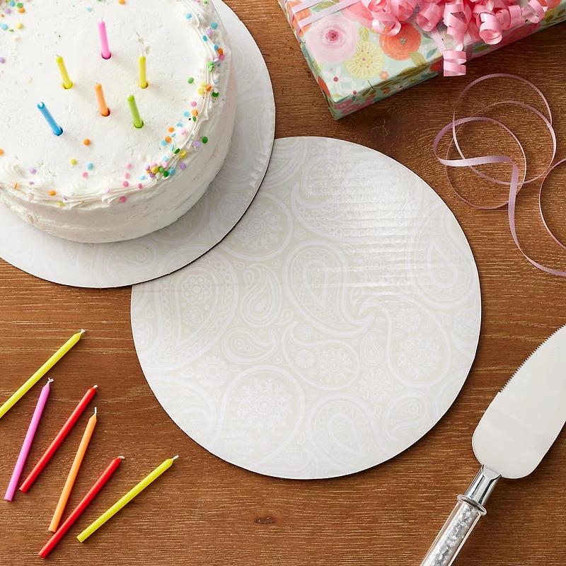 10" Silver Paisley Cake Boards by Celebrate It®