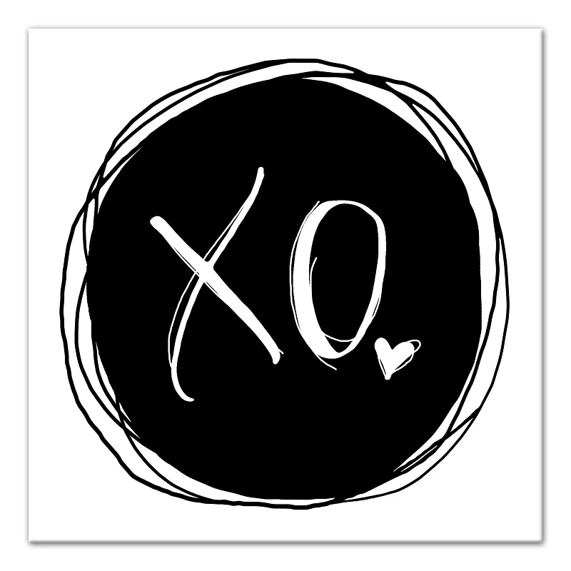 XO Black & White Canvas Wall Art