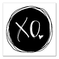 XO Black & White Canvas Wall Art